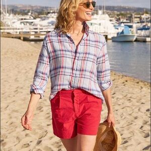Frank & Eileen Grayson Light Blue Plaid Button Up Top Women’s Sz M Med Medium